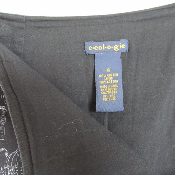 Ecologie B&W Cotton Skirt Paris Scenes Fits Sz 6-8 - Picture 2 of 7